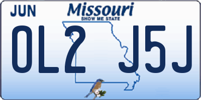 MO license plate OL2J5J
