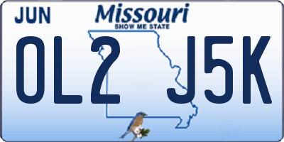MO license plate OL2J5K