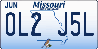 MO license plate OL2J5L