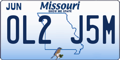 MO license plate OL2J5M