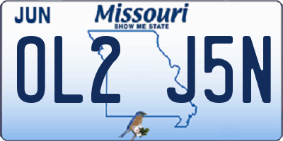 MO license plate OL2J5N