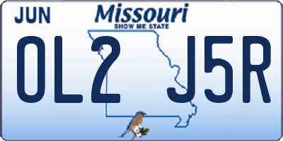 MO license plate OL2J5R