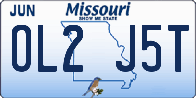 MO license plate OL2J5T