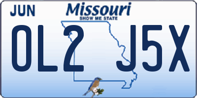 MO license plate OL2J5X