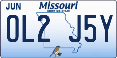MO license plate OL2J5Y