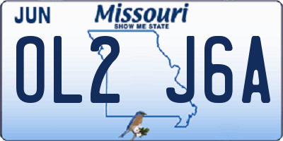 MO license plate OL2J6A