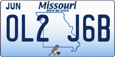 MO license plate OL2J6B