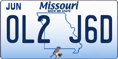 MO license plate OL2J6D