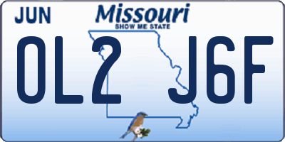 MO license plate OL2J6F