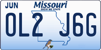 MO license plate OL2J6G