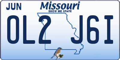 MO license plate OL2J6I