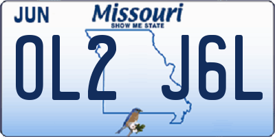 MO license plate OL2J6L