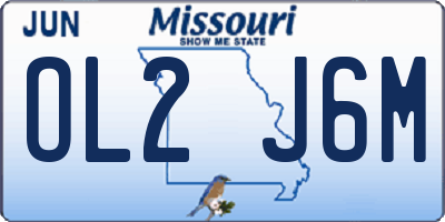 MO license plate OL2J6M