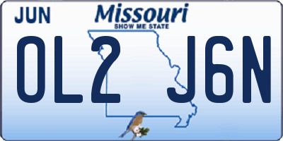MO license plate OL2J6N