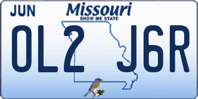 MO license plate OL2J6R