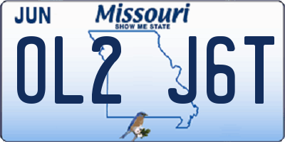 MO license plate OL2J6T