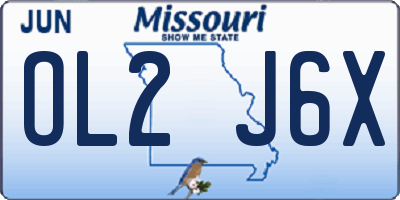 MO license plate OL2J6X