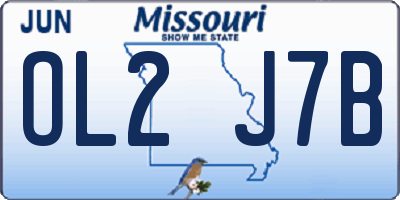 MO license plate OL2J7B