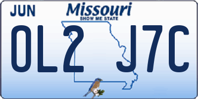 MO license plate OL2J7C