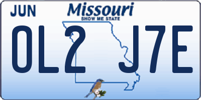 MO license plate OL2J7E