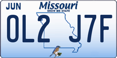 MO license plate OL2J7F