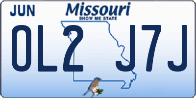 MO license plate OL2J7J