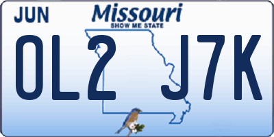 MO license plate OL2J7K