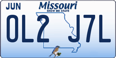 MO license plate OL2J7L
