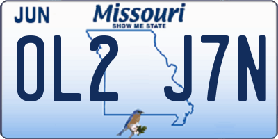 MO license plate OL2J7N