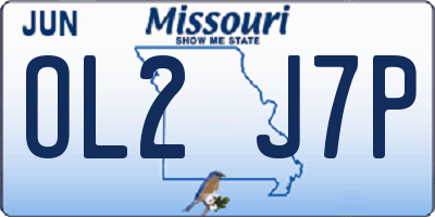 MO license plate OL2J7P