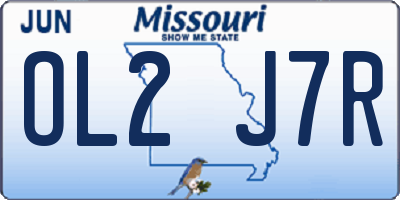 MO license plate OL2J7R