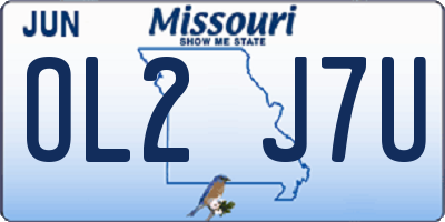 MO license plate OL2J7U