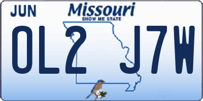 MO license plate OL2J7W