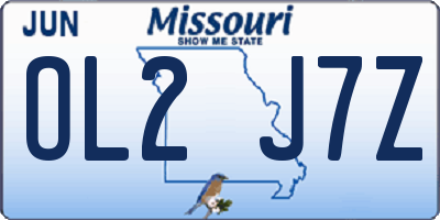 MO license plate OL2J7Z