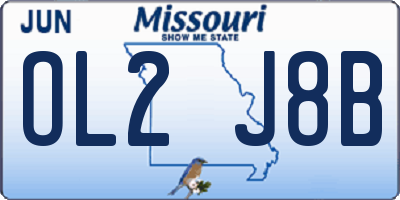 MO license plate OL2J8B