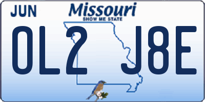 MO license plate OL2J8E