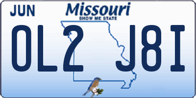 MO license plate OL2J8I