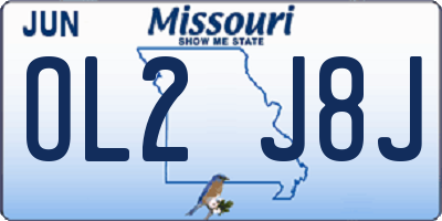 MO license plate OL2J8J