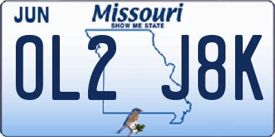 MO license plate OL2J8K