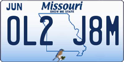 MO license plate OL2J8M