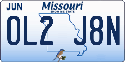 MO license plate OL2J8N