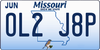 MO license plate OL2J8P