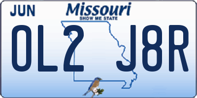 MO license plate OL2J8R