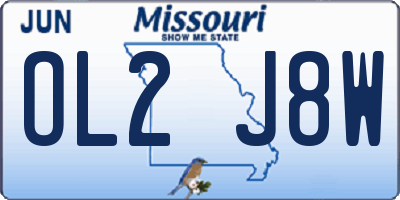 MO license plate OL2J8W