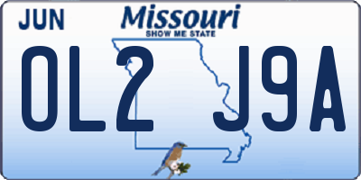 MO license plate OL2J9A
