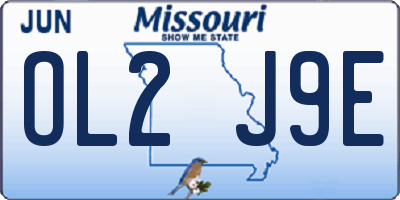 MO license plate OL2J9E