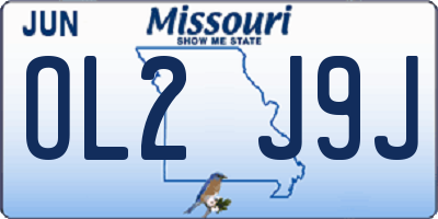 MO license plate OL2J9J