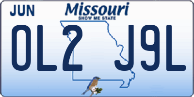 MO license plate OL2J9L