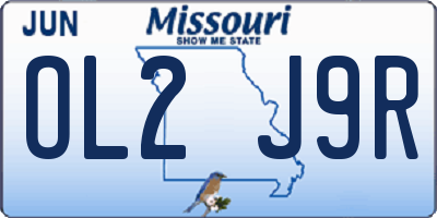 MO license plate OL2J9R