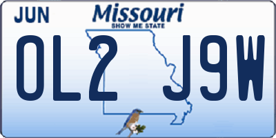 MO license plate OL2J9W
